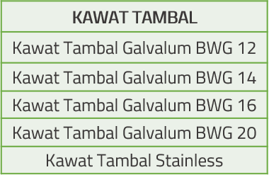 Tabel Spesifikasi